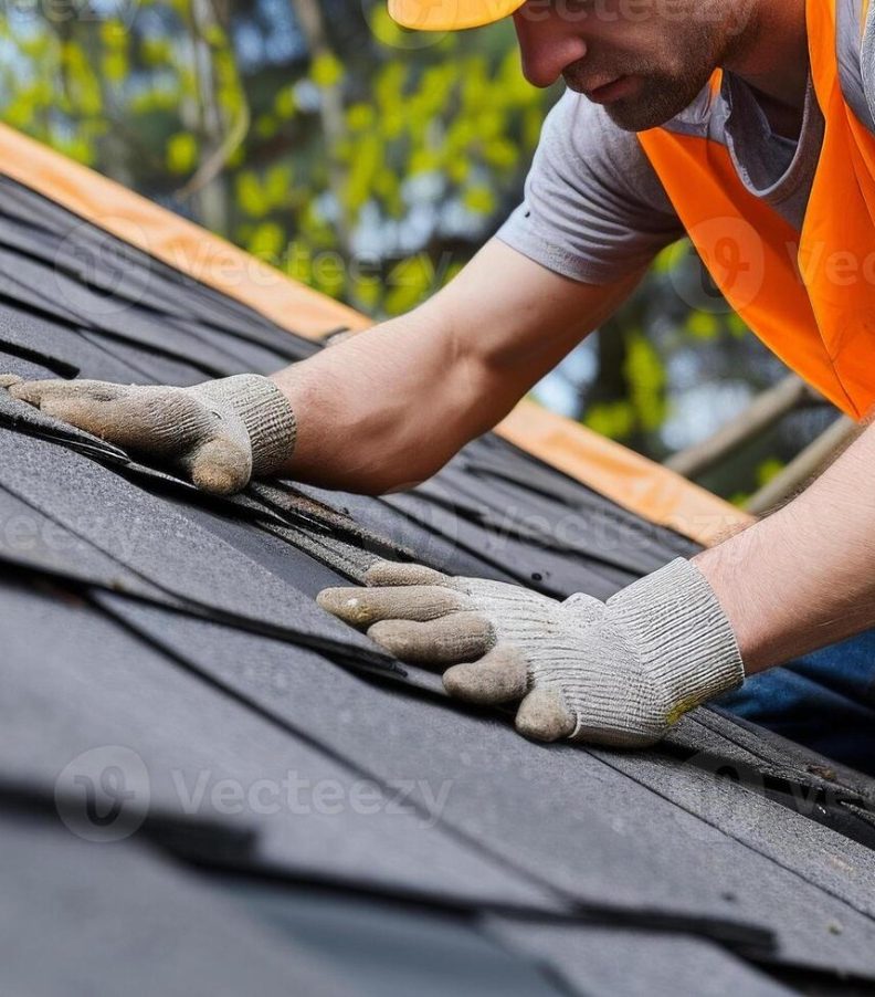 MAN ON ROOF WORKING - SOUTH WEST ROOFING Roofing Services -SOUTH WEST